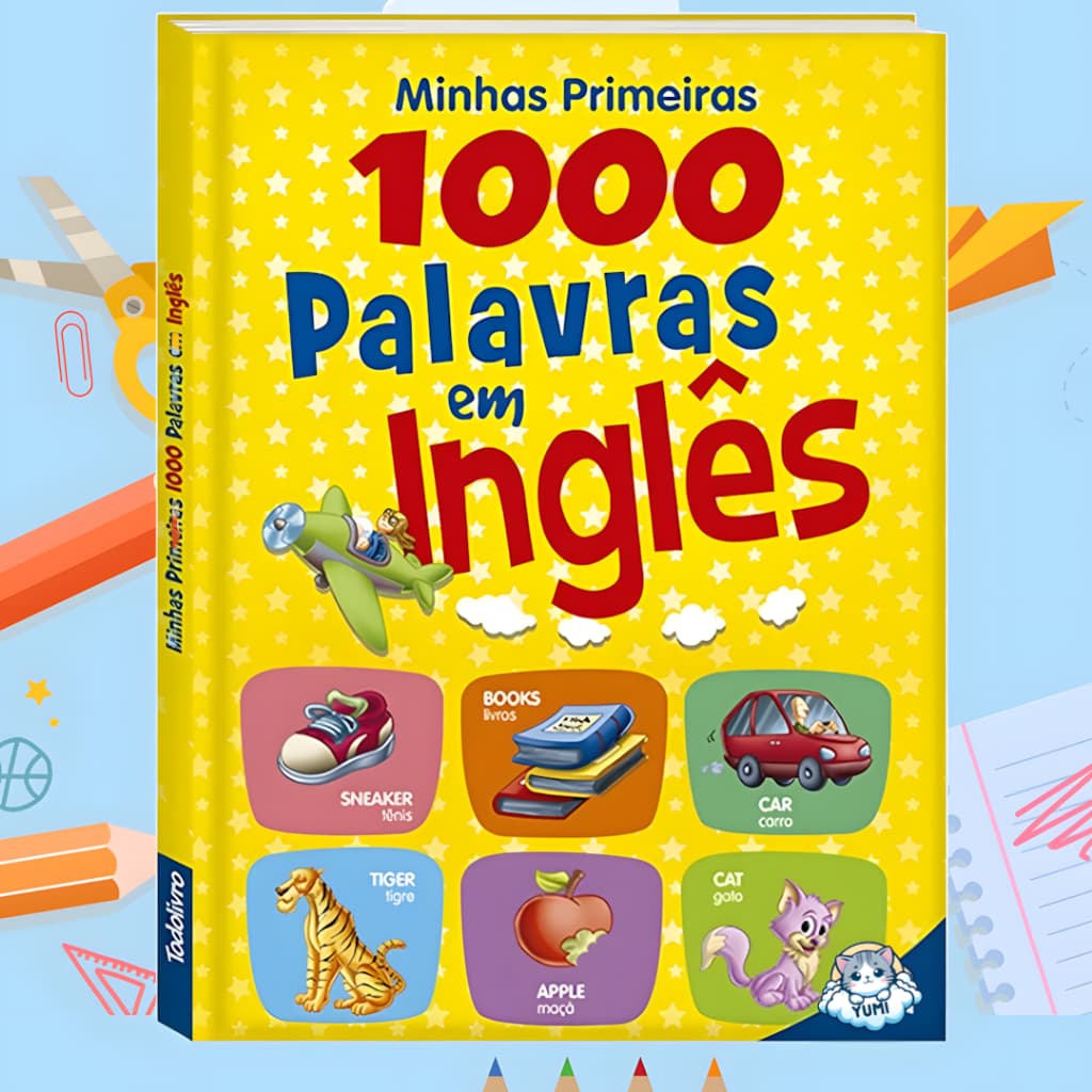 Livro Infantil Minhas Primeiras 1000 Palavras em Inglês  Capa Almofadada Premium