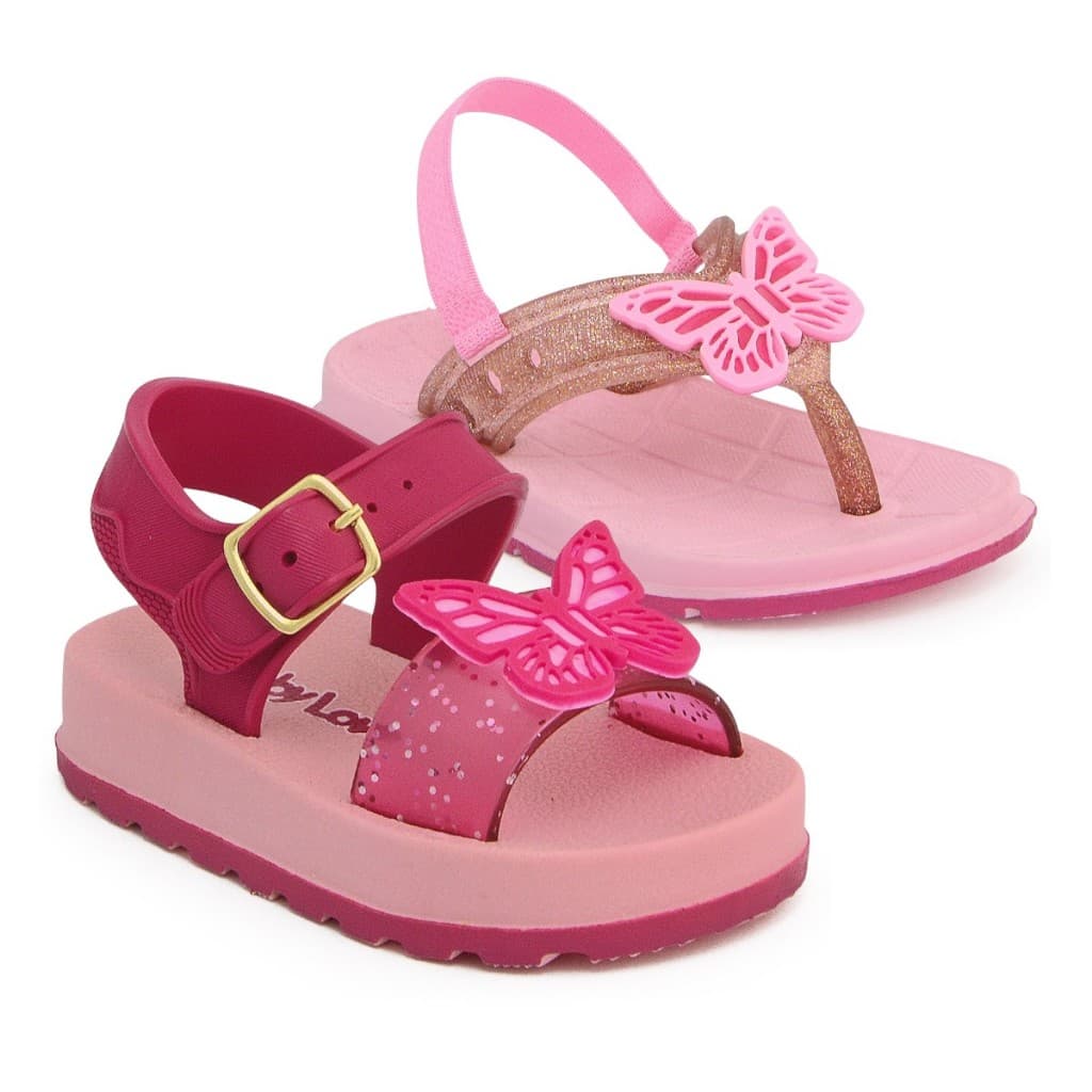 Kit 2 Pares Sandália Chinelo Infantil Menina Confortável Promoção