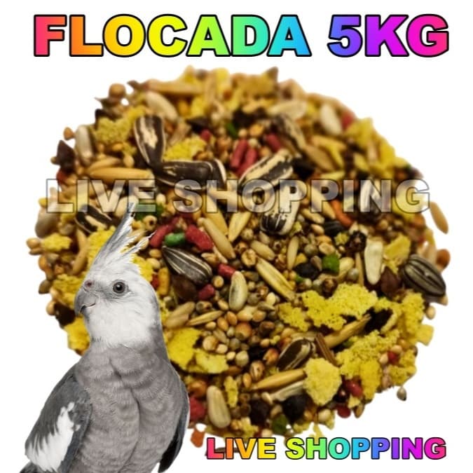 5KG MISTURA FLOCADA PARA CALOPSITAS , PERIQUITOS E AGAPORNIS 5KG