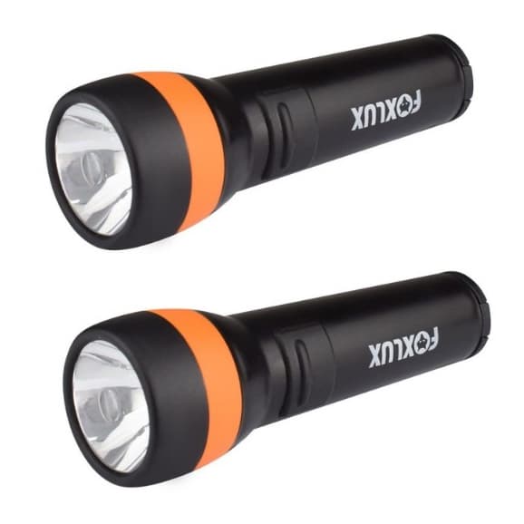 KIT 2 UNIDADES Lanterna Grande a Pilha RESISTENTE 18,5cm com 01 LED em ABS Foxlux