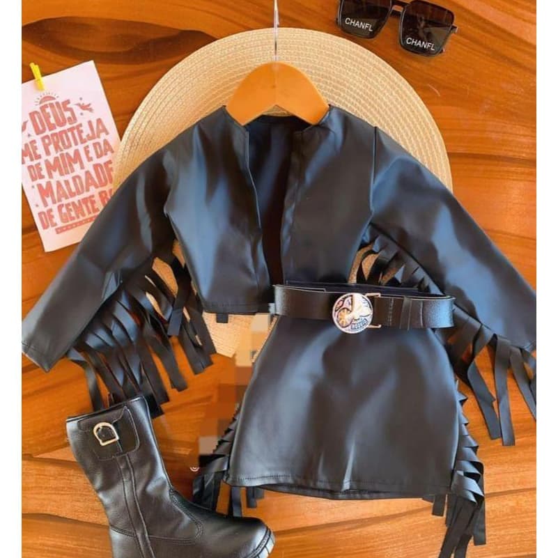 Roupa De Couro Boiadeira Country Infantil Para Meninas Inspiração Ana Castela