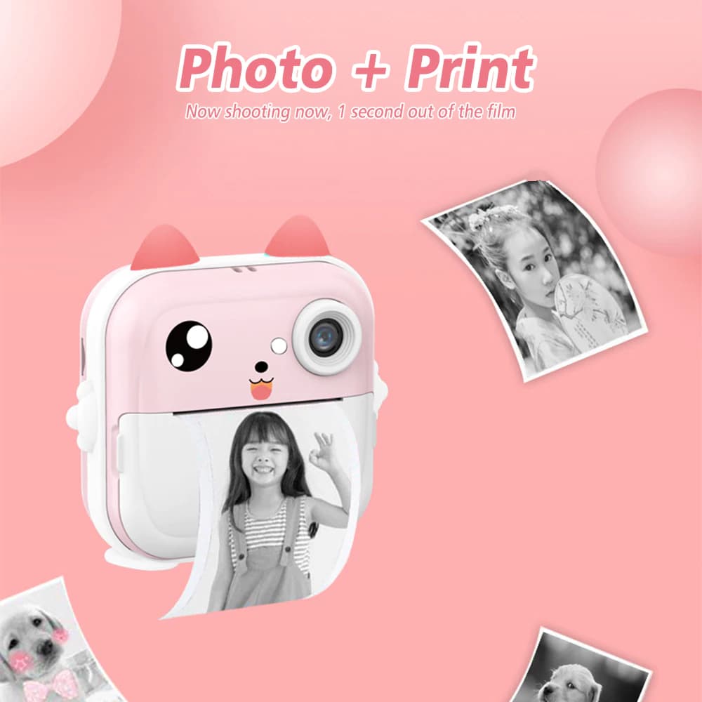 Câmera De Impressão Instantânea Para Crianças Vídeo Fotografia Digital Fotográfica Toy Mini Impressora Térmica Boy Girls