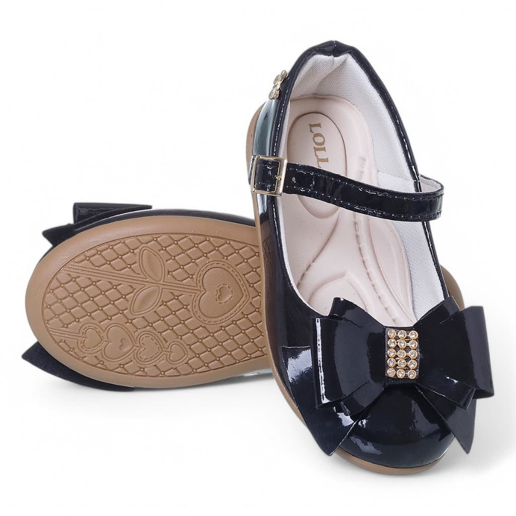 Sapatilha Infantil Menina Casual Verniz Laço Strass Moda Blogueirinha - 20 ao 34