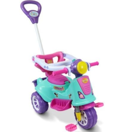 Triciclo Infantil Andador Carrinho De Passeio Motoquinha Totoka Buzina Pedal Haste  Maral Brinquedos