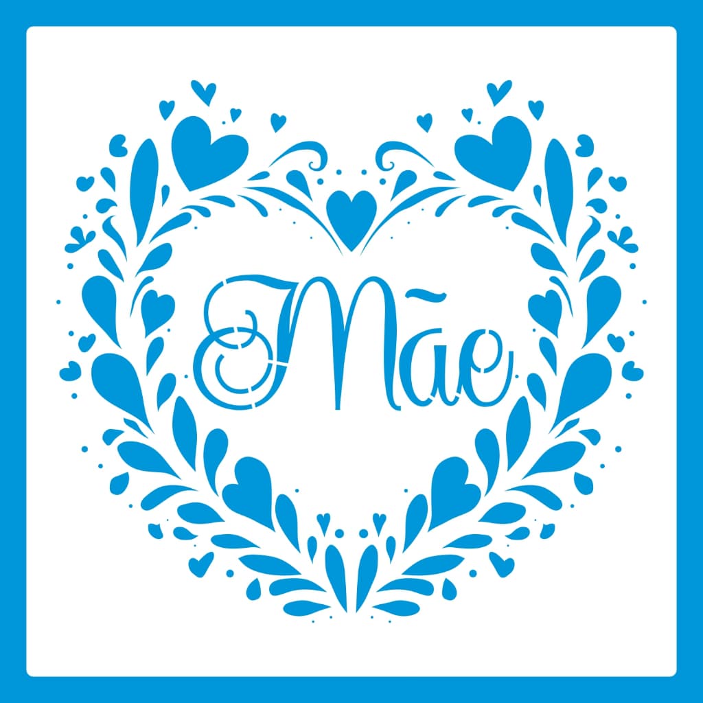 Stencil 20 X 20 MÃE CORAÇÕES Molde Vazado Para Pintura Em Tecido Mdf Madeira Camiseta Pano Prato