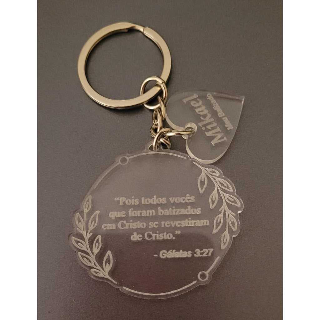 KIT LEMBRANCINHA CHAVEIRO PERSONALIZADO COM NOME - BATIZADO - CRISMA - EUCARISTIA - IGREJA - ATACADO