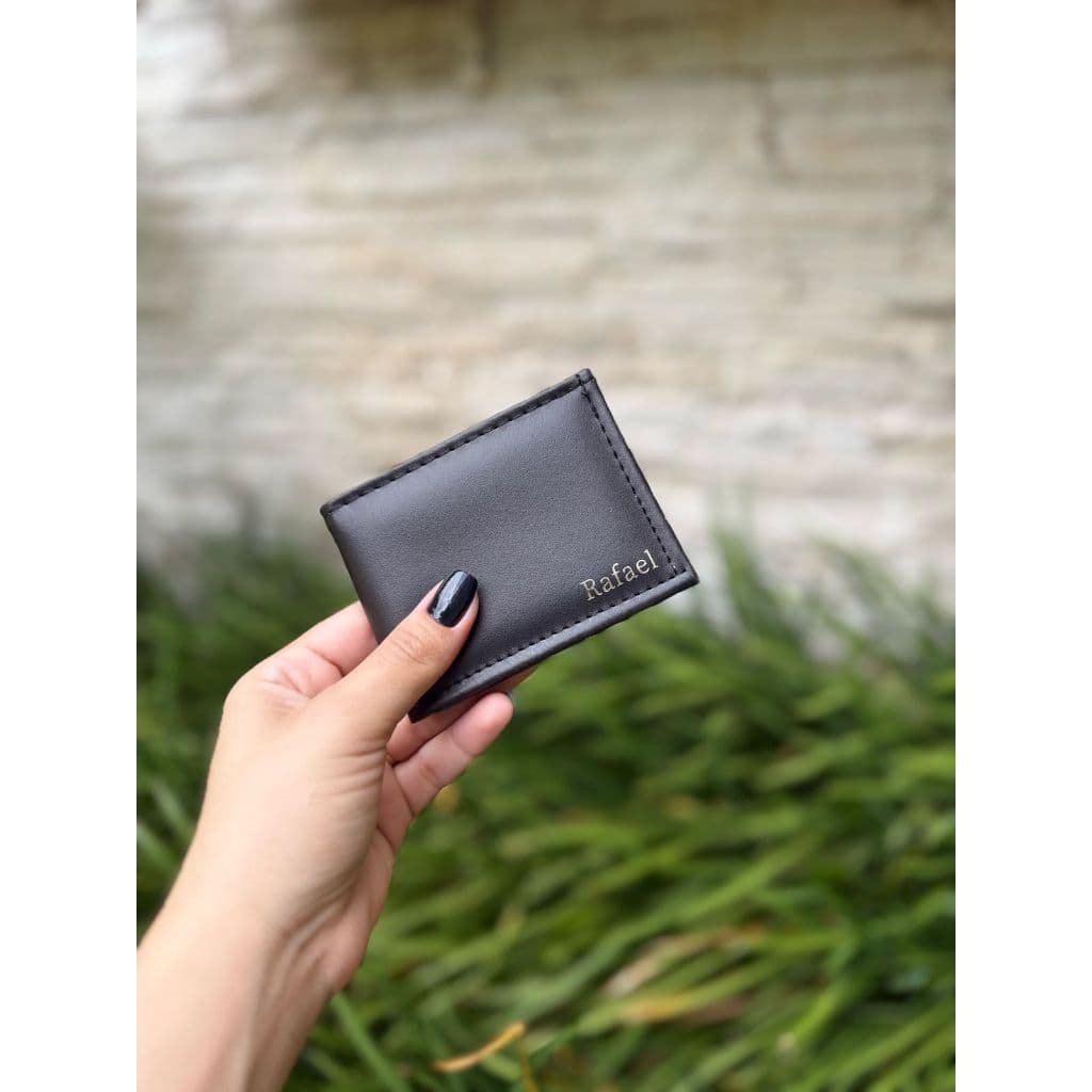 Kit 12 Unidades Carteira Masculina MINI Slim Pequena E Compacta  Personalizada Com Nome Ou Iniciais