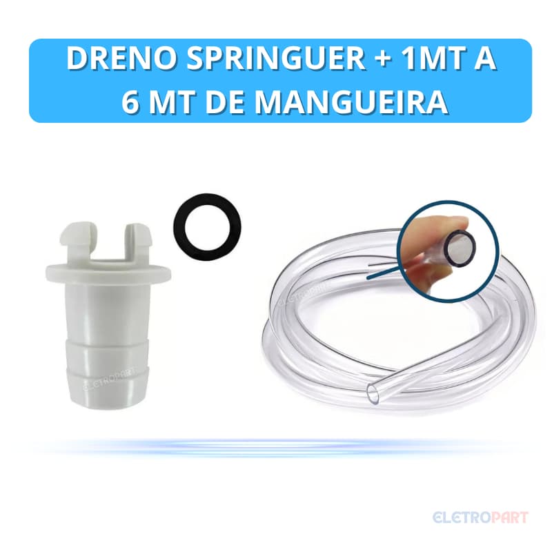 Dreno de Saída Água Ar Condicionado Para Springer Duo de 7 á 1000 btus
