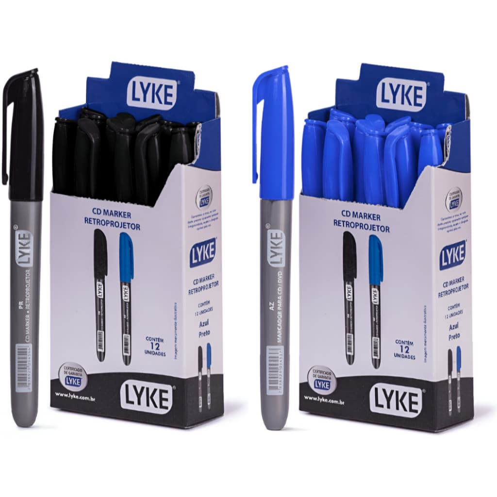 Kit 12 Canetinhas Caneta Marcador Retroprojetor Permanente