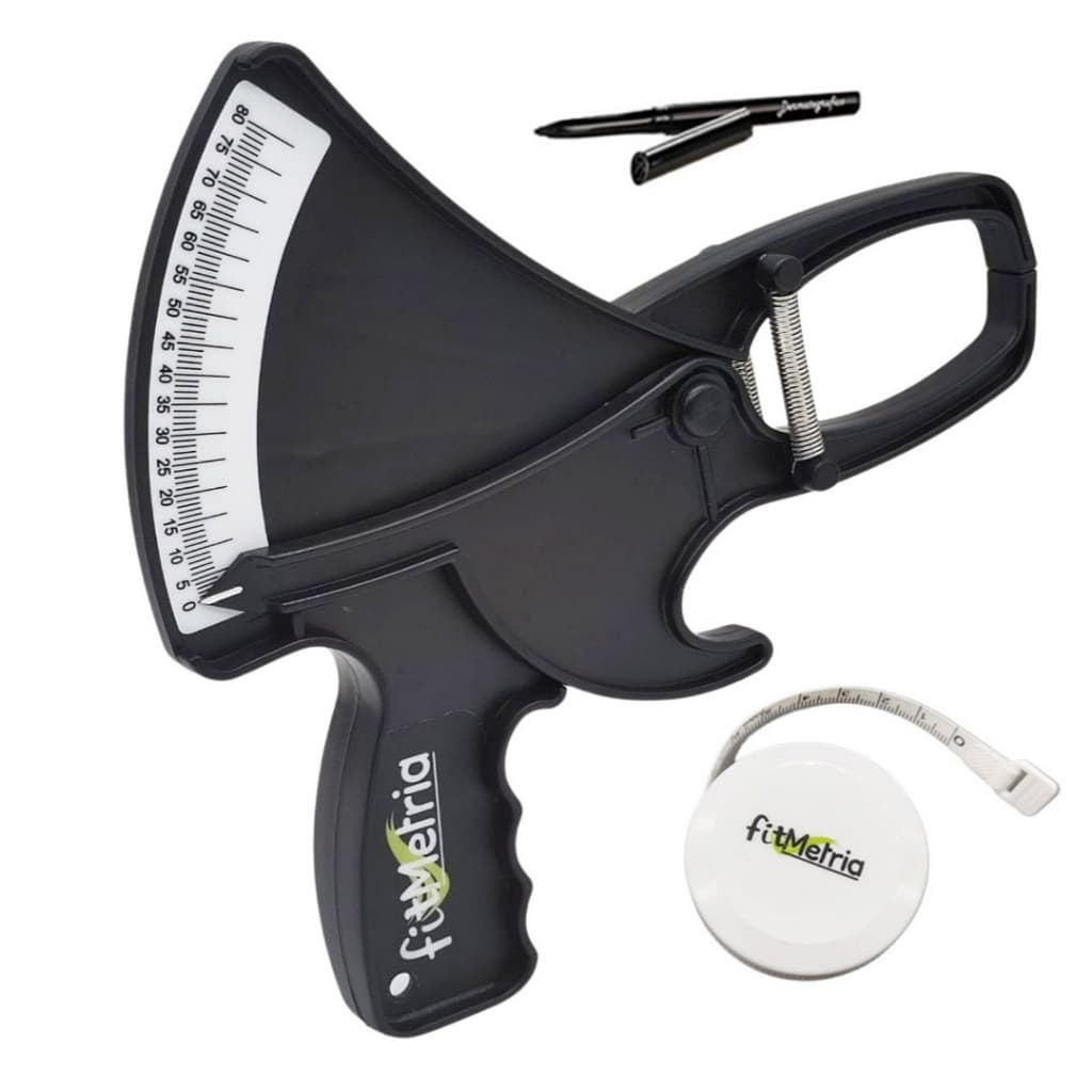 Kit Adipômetro Plicômetro Medidor de Gordura Corporal com trena e caneta- Fitmetria