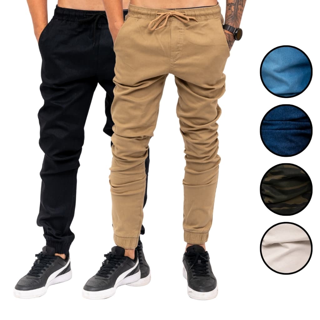 Calças Masculina Jogger Com Punho Elástico