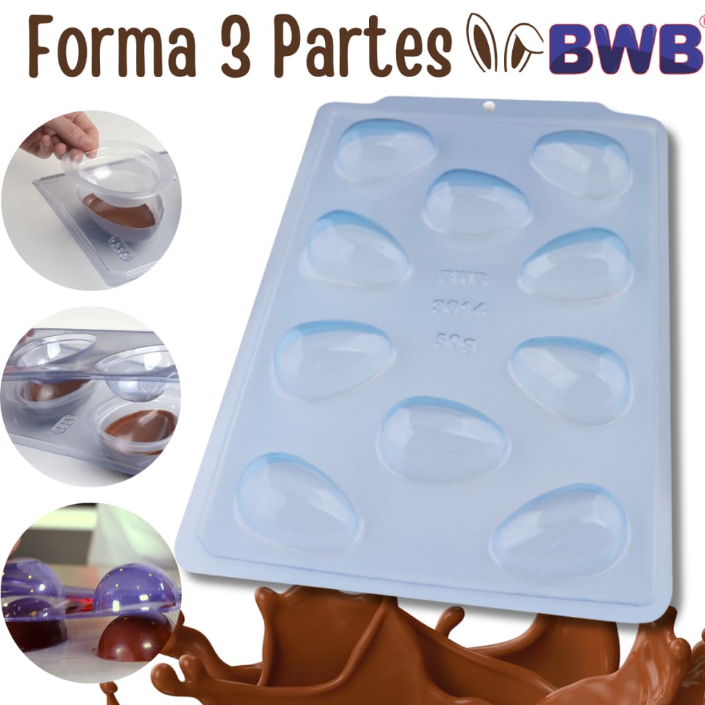 Forma Ovo De Páscoa 30/50/100/150/250/350/500g Bwb Silicone