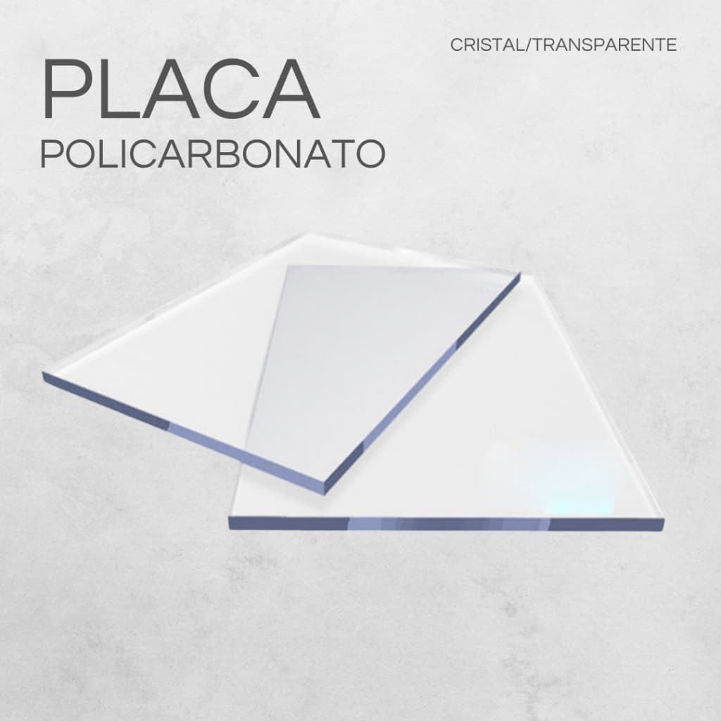 Placa Policarbonato Compacto Cristal Tamanhos a partir de 50 Cm X 50cm X 2mm