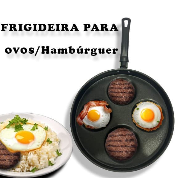 Frigideira 4 Em 1 Multiuso Antiaderente Ovos Hamburguer