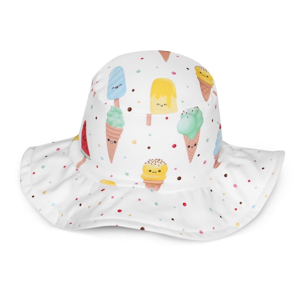 Chapéu Para Bebê Com Proteção Solar 50+ UV Praia Estampado MiniBoo Cordão Ajustável Aba Maleável