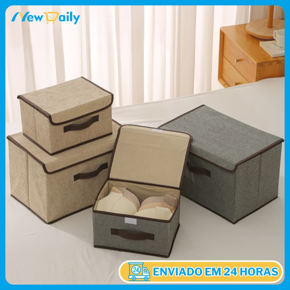 KIT 1/2/3 Caixas Mutiuso Organizadora Colors Dobravel TNT para armarios, guarda roupas OG-38-ND/OG-39-ND