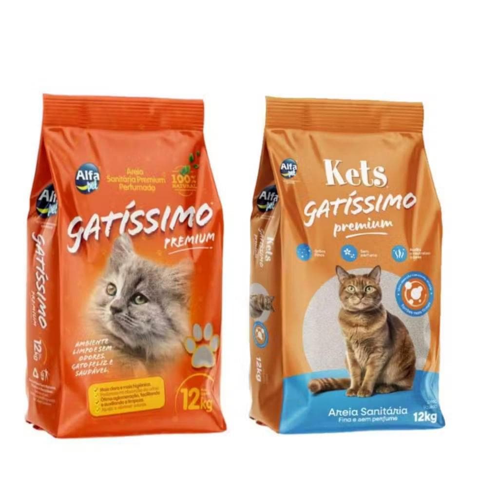 Areia Sanitária Higiênica Para Gatos Anti Odor Gatíssimo Pacote de 12kg