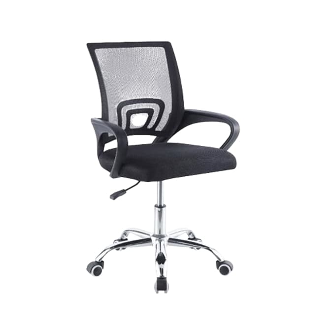 Cadeira Para Escritório Ergonômica Encosto Tela Mesh Giratória Preta