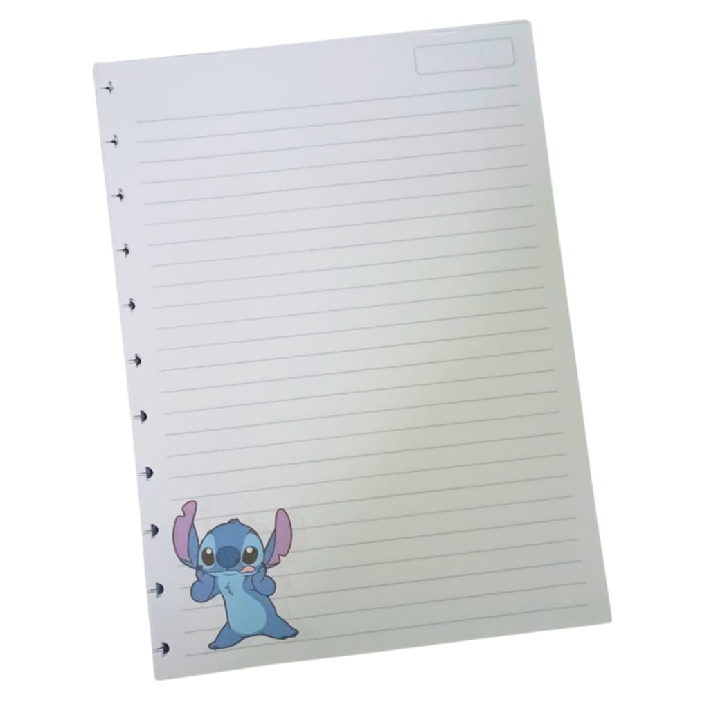 Miolo Refil para Caderno Inteligente Stitch - 90g 80 folhas 11 Furos