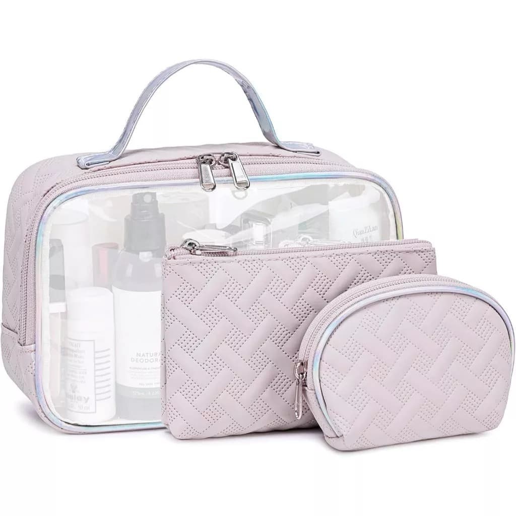 Kit 3 Necessaire Bolsa Para Maquiagem Cosméticos Viagem Feminina Mulher