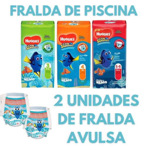 Fralda Calça De Praia e Piscina Huggies Littlle Swimmers - P M G XG - 2 Unidades De Fraldas