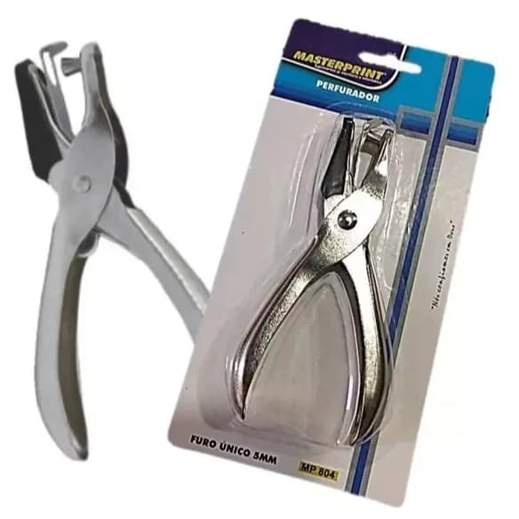 Perfurador Furador de Papel Alicate 1 Furo em Metal Aço Resistente