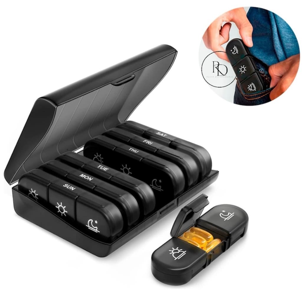 Porta Comprimido Caixa Organizadora Remédio Semanal Triplo