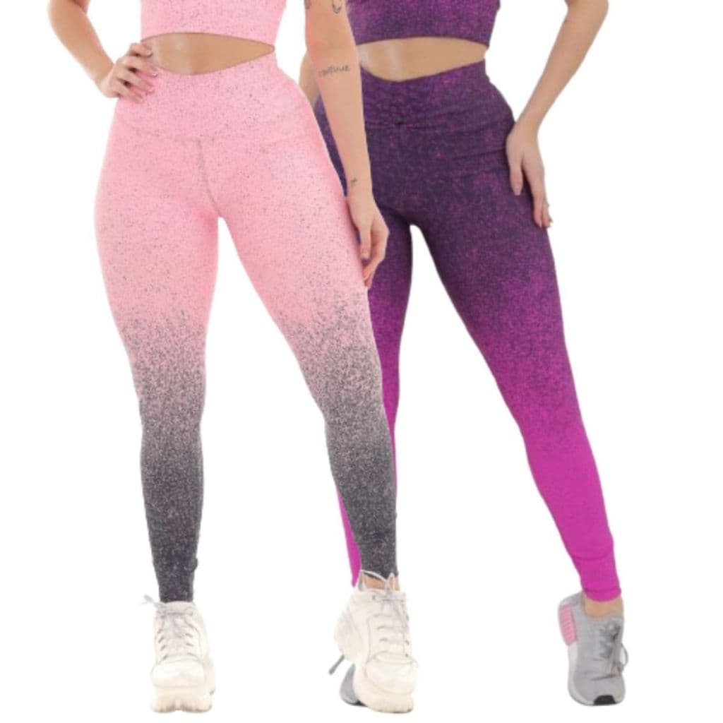 Kit 2 Calça Legging Feminina Degradê Academia e Caminhada Fitness