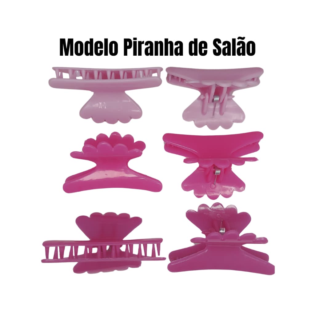 Kit 6/12 Piranha Salão Cabeleireiro Prendedor De Cabelo Grande Envio Imediato