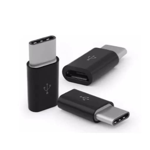kit 3 Adaptadores OTG Micro-USB V8 Fêmea para Tipo C USB-C Macho