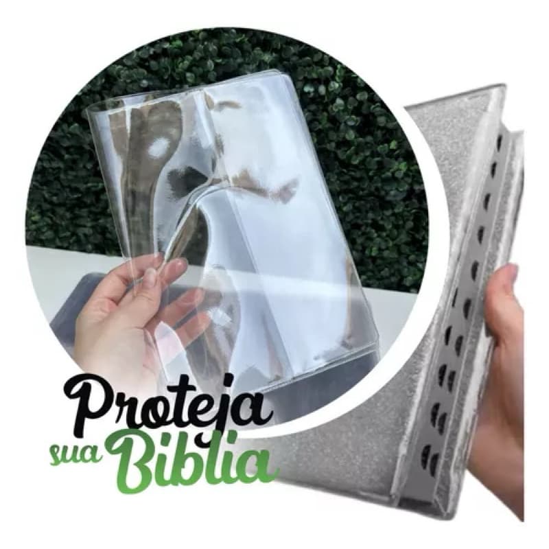 CAPA PROTETORA TRANSPARENTE PARA BÍBLIAS LETRAS MÉDIAS E HIPER GIGANTES 14cmx22cm NÚMERO 11