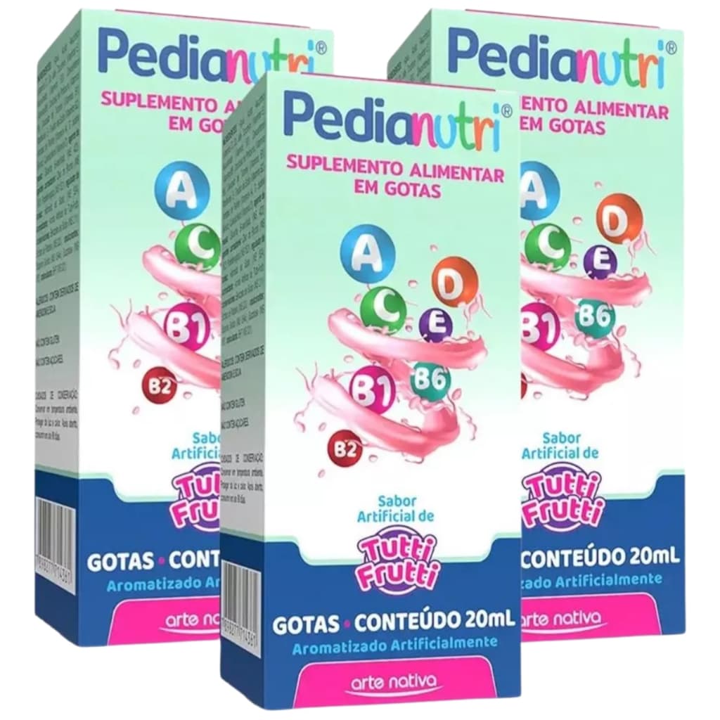 Kit 3 Pedianutri em Gotas Tutti Frutti 20ml - Arte Nativa