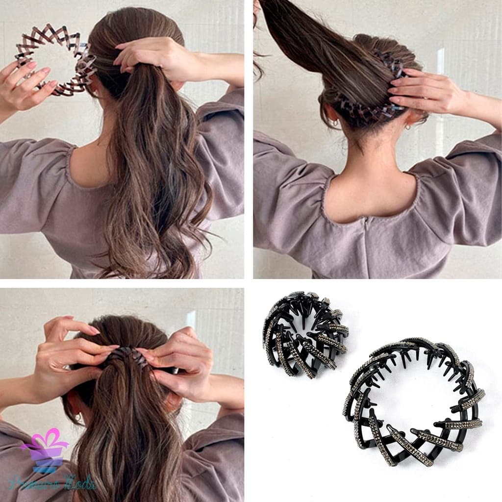 Moda Feminina Bun Clipe De Veludo Cabelo Rabo De Cavalo Fivela Grampo De Garra Ninho De Pássaro