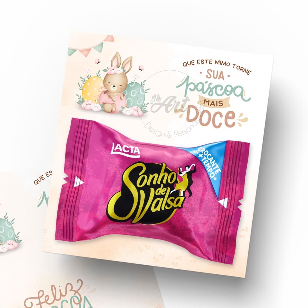 Cartão para bombom mimo presente Páscoa