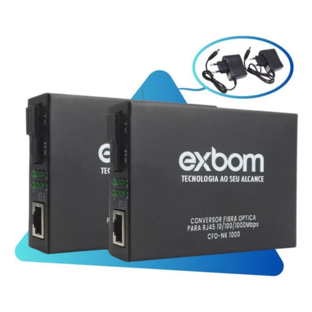Par Conversor Mídia Fibra Óptica A+b Gigabit 1000 Mbps Rj45