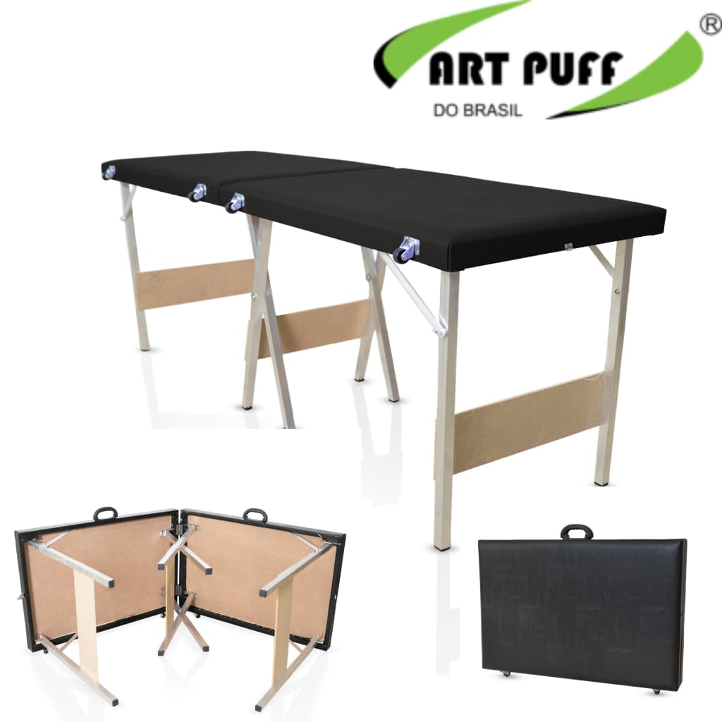 Maca dobrável portátil Premium - Estética/Hospitalar/Tatuagem - 250kg