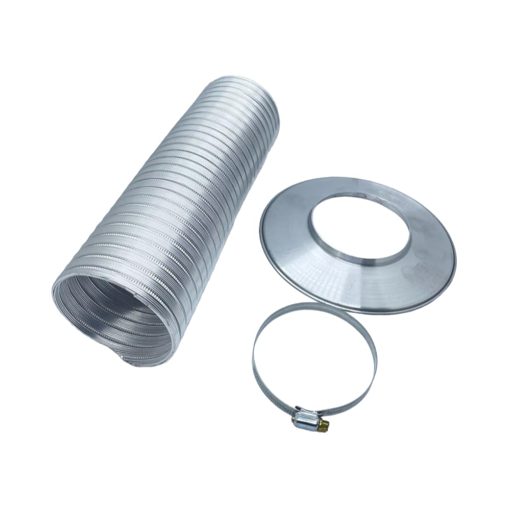 Tubo Duto De Exaustão Aro e abraçadeira 60mm 3 Metros Para Aquecedores De Água A Gás