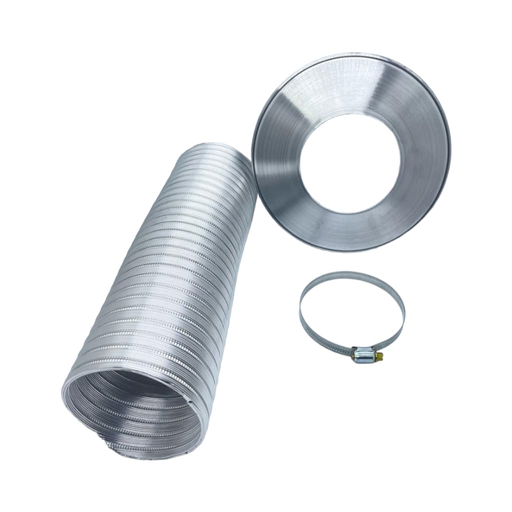 tubo Duto De Exaustão Aro e abraçadeira 80mm 1.50cm Para Aquecedores De Água A Gás