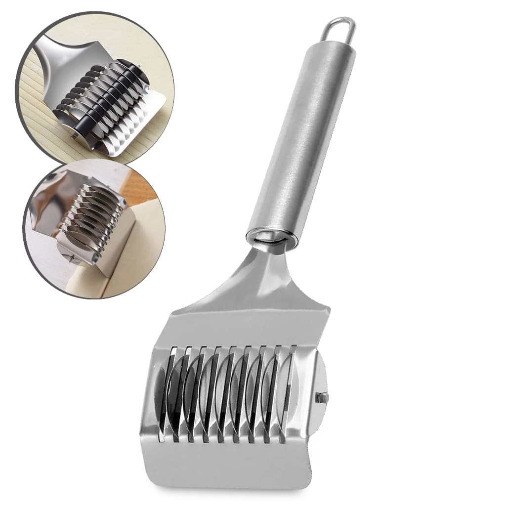 Cortador Manual Macarrão Fatiador Massas Talharim Carretilha Corte Aço Inox