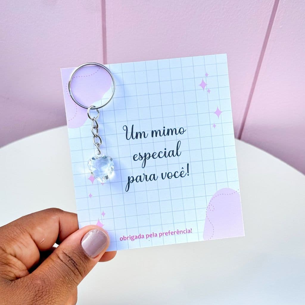 10 Cartões + chaveiro de coração - mimo para você