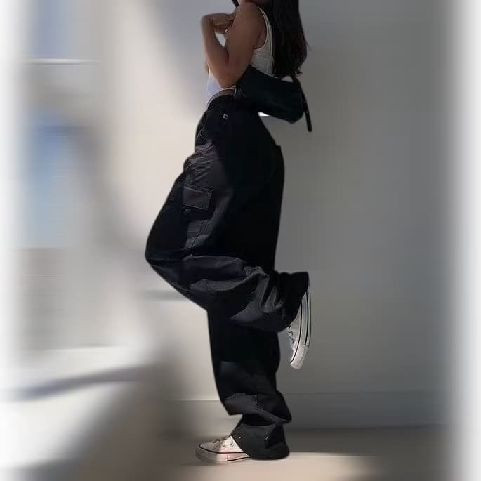 Calça cargo feminina Preta bege caqui Larga com 5 bolsos P AO GG