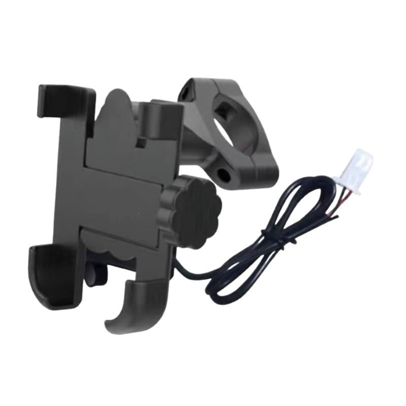 Suporte de celular para moto e bike com carregamento USB liga de alumínio giratório 360 graus estável