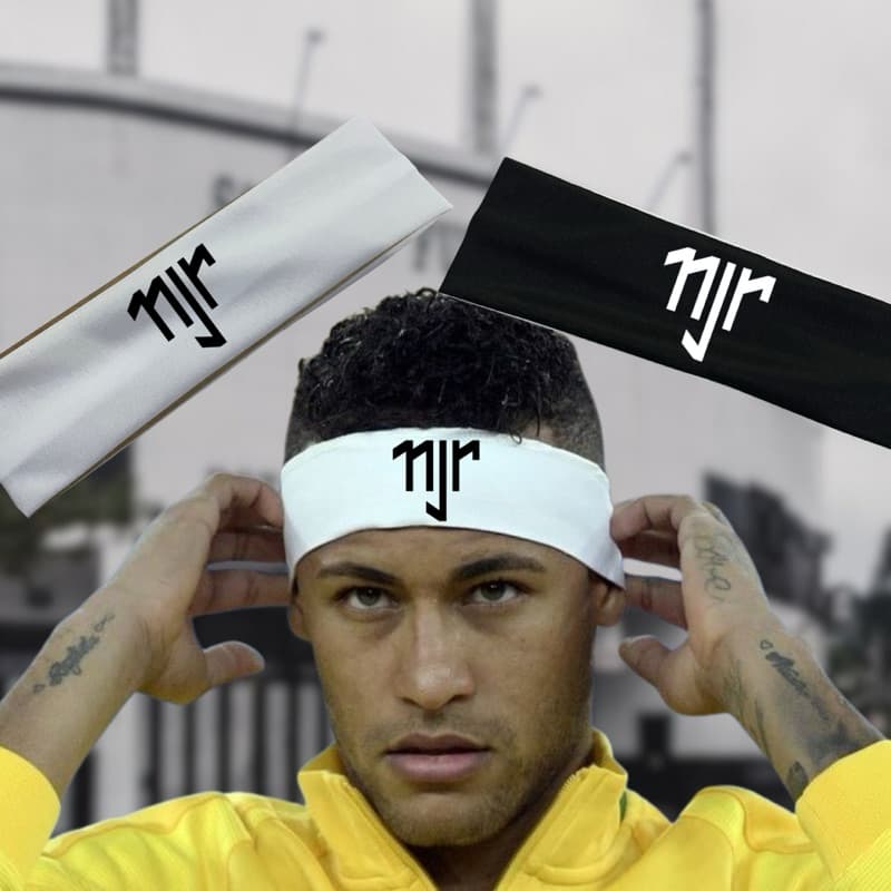 Faixa Testeira Neymar Jr - Preta e Branca - Tecido Leve e Costura de Qualidade - Estampa em DTF - Esportiva - NJR