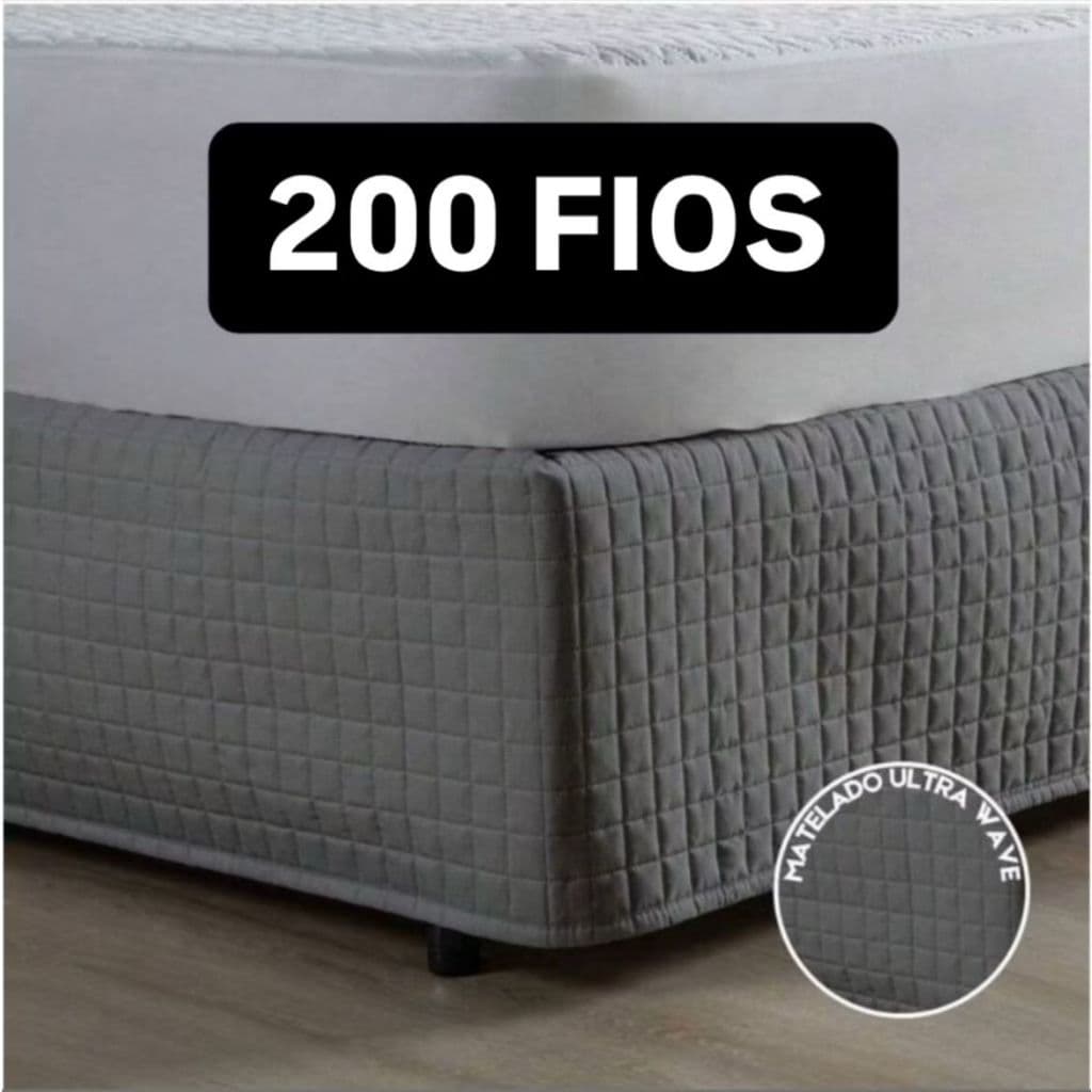 Saia para cama Box Matelada ULTRA SONIC 200 Fios NOS Tamanhos Solteiro, Casal, Queen e King