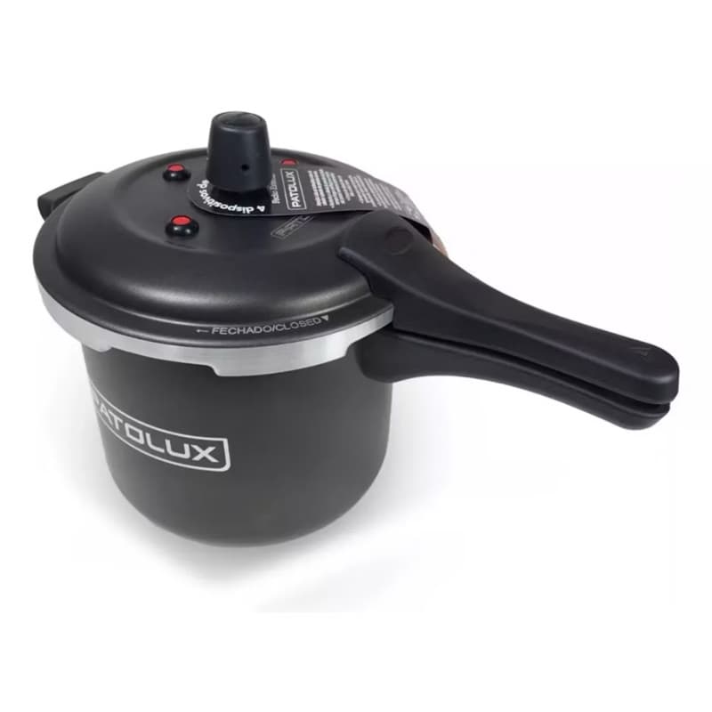 Panela de pressão 5,0 litros grande antiaderente fechamento externo 4 válvulas teflon patolux