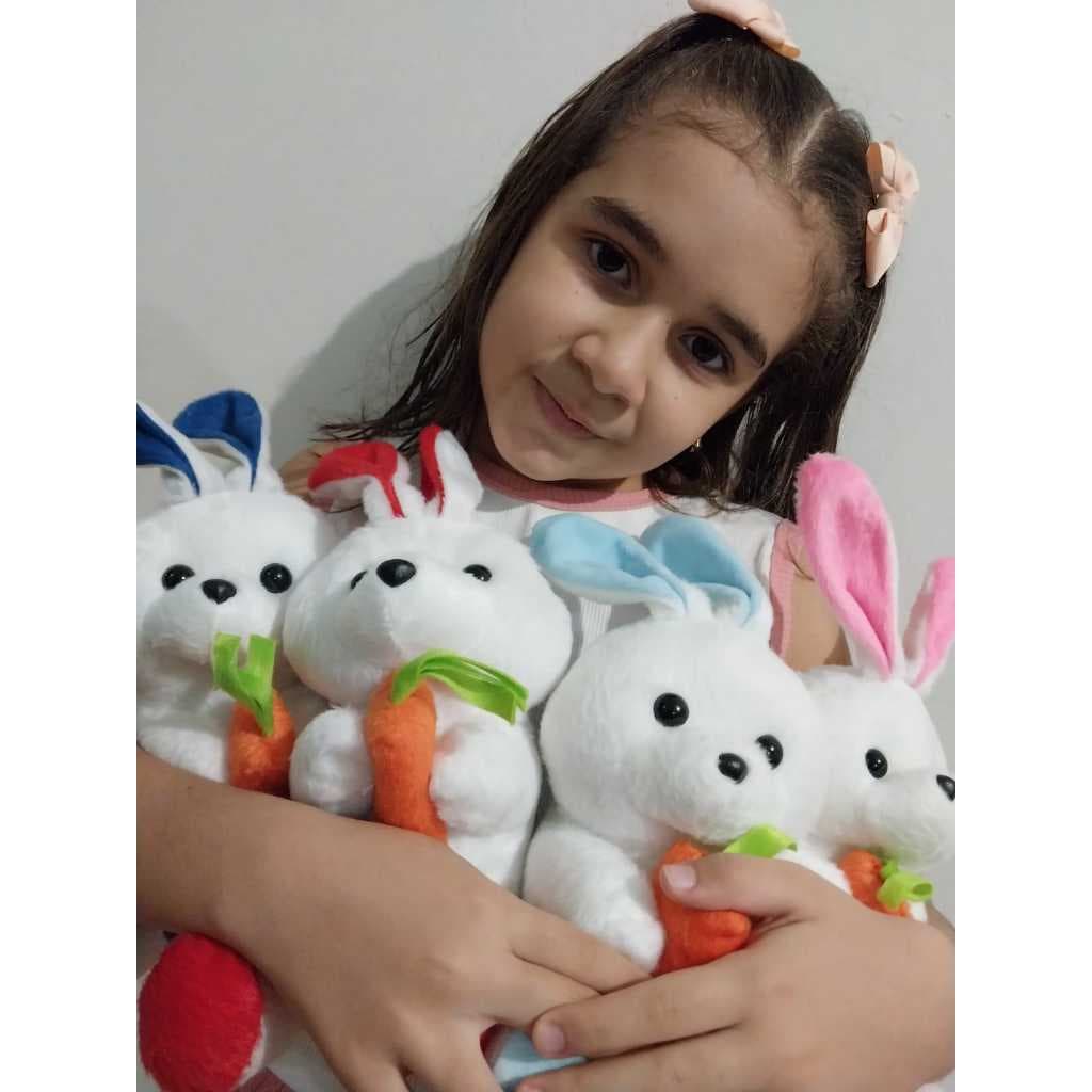 Kit 3 e 4 Coelhos da Páscoa de pelúcia 30cm para Decoração de Cestas e para presentes fofinho antialérgico.
