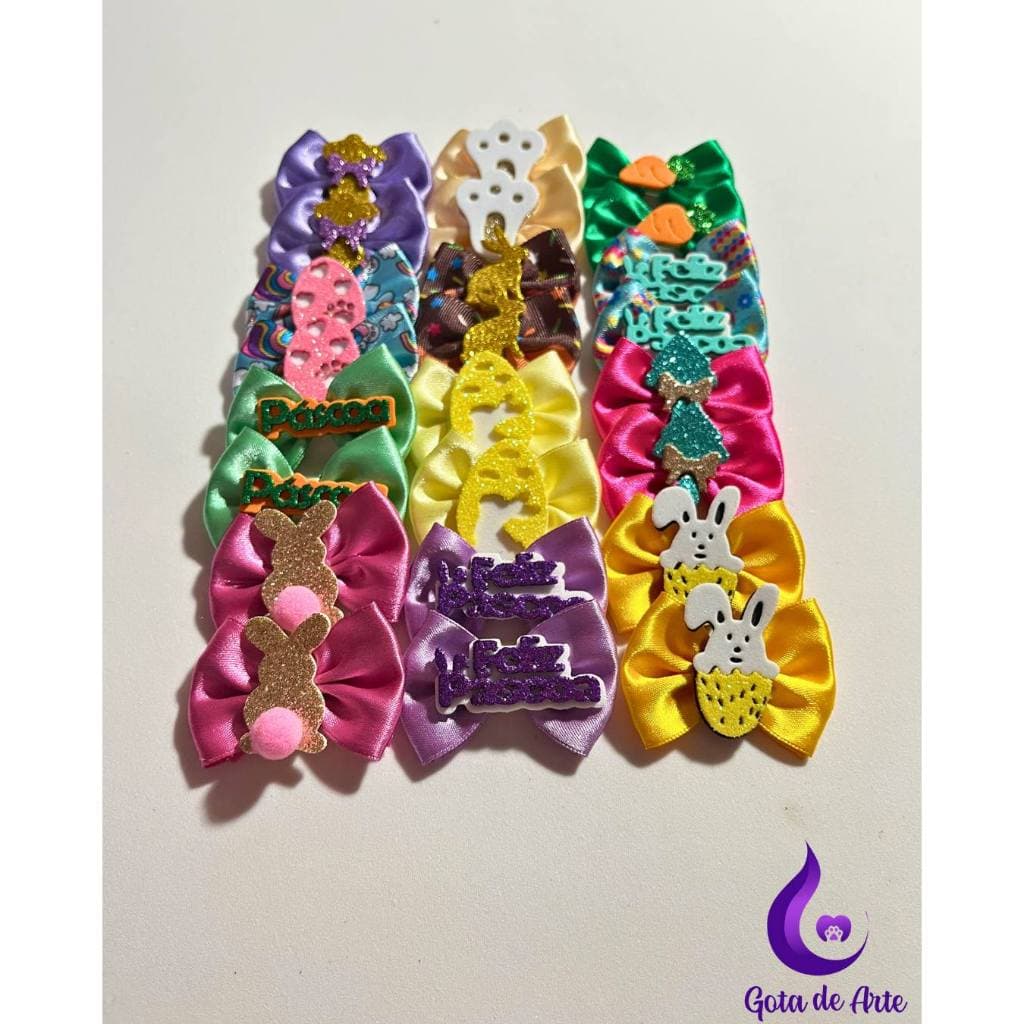10 Laços Pet PÁSCOA mistos
