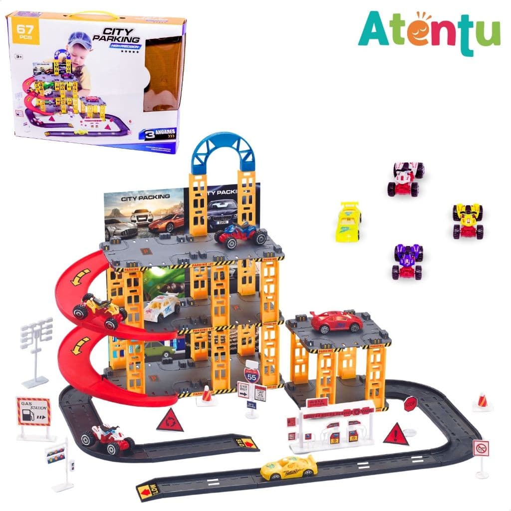 Pista de Carrinhos Bombeiros Brinquedo Infantil Corrida