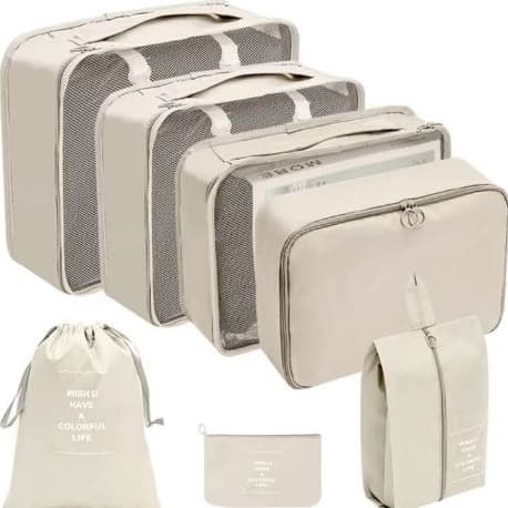 Kit 7 Bolsas Organizadoras Para Mala Roupas Bagagem Viagem