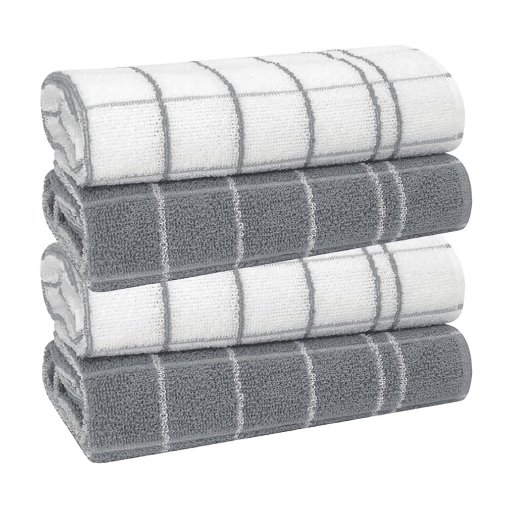 Kit 4 Pano de Prato Copa Atoalhado Chef Grande Listrado Premium 100% Algodão